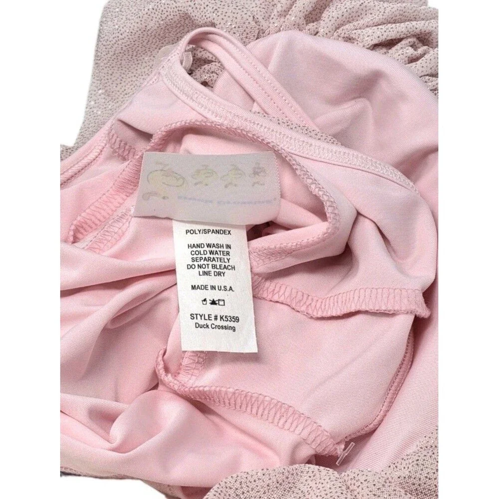 Duck Crossing Girls Ballet Tutu Skirted Leotard Dress Pink Ruffle Glitter Bling